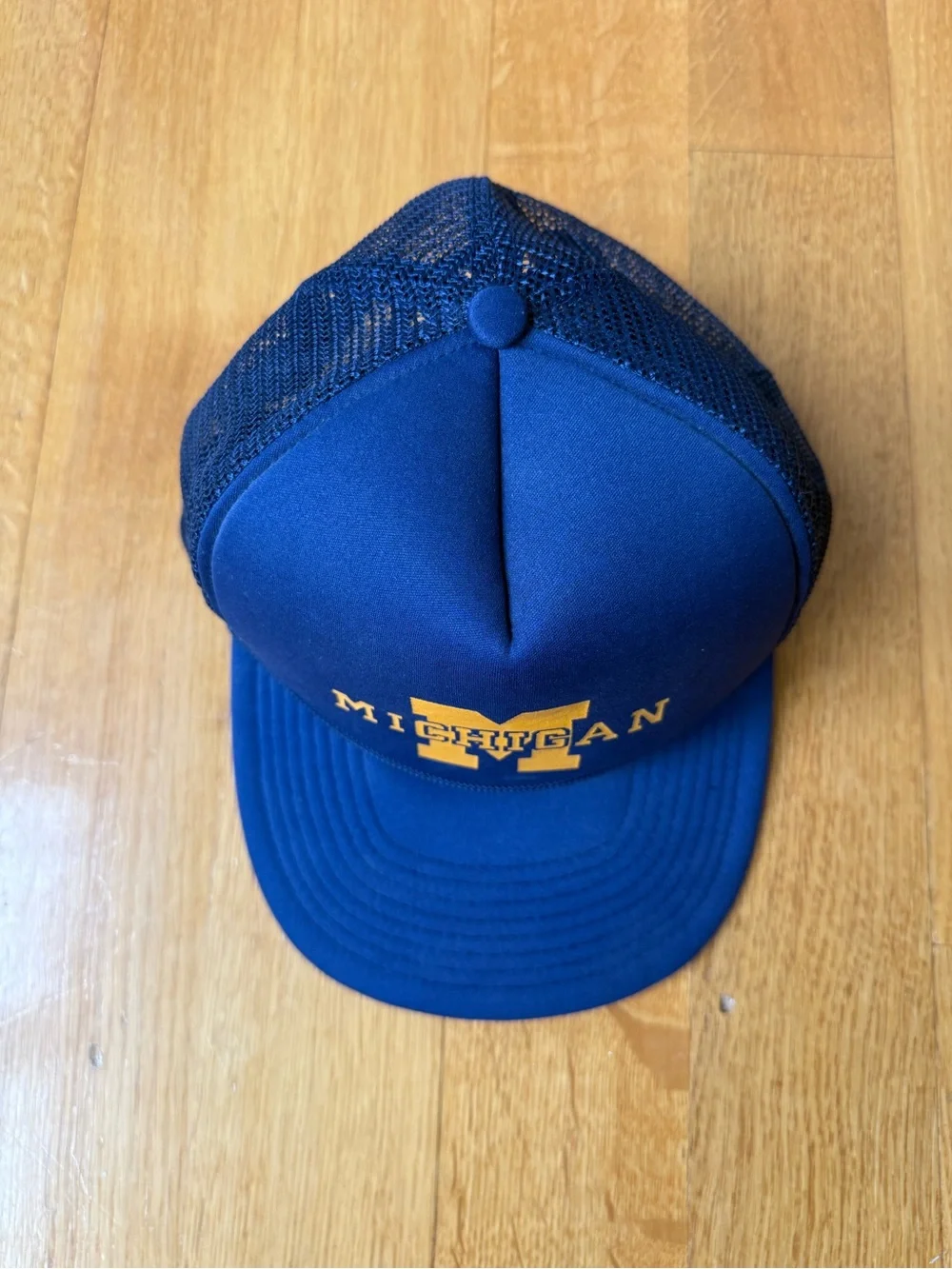 Vintage Michigan Logo Navy & Yellow Trucker Hat